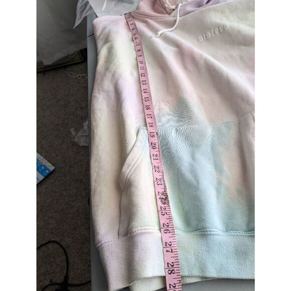 Sisters apparel by Safety Pin Hoodie Tie dye rainbow sherbet pastel oversized - Picture 12 of 13